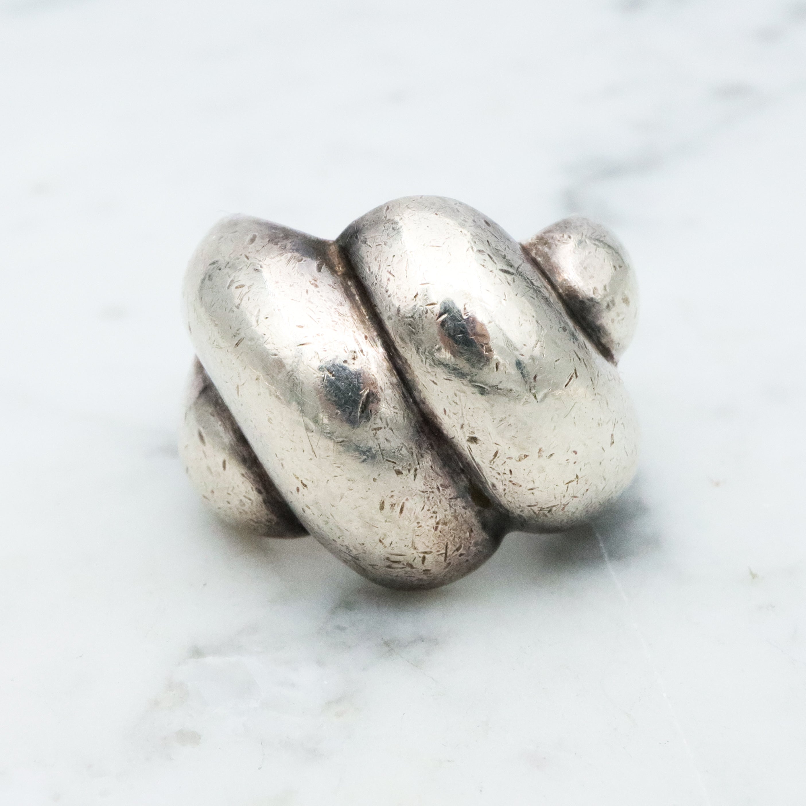 Vintage Mid Century chunky sterling knot ring, size 6.5